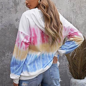 Sudaderas con capucha Tie Dye para mujer más vendidas para ropa de moda de invierno con logotipo frontal para uso al aire libre Precio bajo - Product Image 6