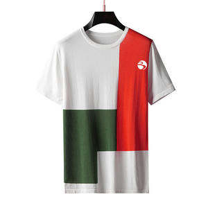 Nueva tendencia de moda suelta de verano, camiseta informal de manga cinco cuartos con costuras en contraste de Color, camiseta de manga corta para hombre - Product Image 2