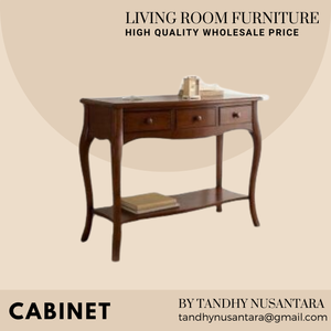 Armoire de rangement ou buffet en bois de conception antique européenne de haute qualité pour salon avec trois tiroirs fabriqués en Indonésie - Product Image 5