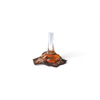 Vente en gros Vase en verre fondu en forme de support en bois flotté naturel Bol en verre fondu pour décoration d'aquarium