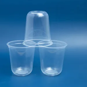 Pemasok Vietnam bentuk U gelas plastik PP transparan sekali pakai 12oz 16oz 24oz ukuran produk trendi kustom 2024