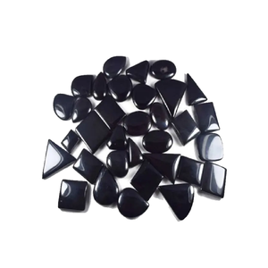 Piedra Natural de alta calidad, cristal de obsidiana negra, forma de mezcla, cabujón de piedras preciosas sueltas, piedras preciosas de cristal curativo, cabujón de todas las formas - Product Image 3