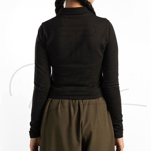 High Quality Women's <b>Crop</b> <b>Top</b>-Knitted Fabric Short Length Front Logo Breathable & Quick Dry Outdoor Use Best Selling - Product Image 3