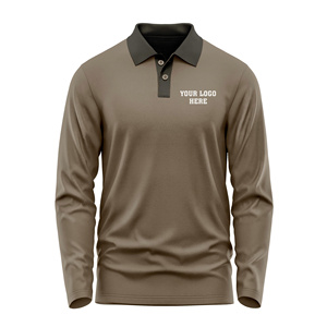 Chemise de golf en jersey solide de haute qualité pour homme, anti-plis, respirante, séchage rapide, manches longues, performance de niveau tournoi, Vietnam - Product Image 1