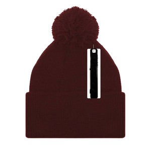 Gorro de invierno, gorros Unisex, gorros cálidos y gruesos de punto grueso con logotipo personalizado, gorros con pompón esponjosos - Product Image 1