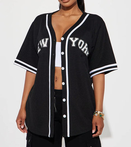 Custom <b>Women</b> Plus Size Short Breathable V-neck <b>Baseball</b> Jersey T-Shirt Sublimation Print Summer Quick Dry Moisture Wicking Sport - Product Image 1
