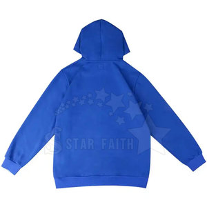 Mode hommes basique lavage à l'acide strass à capuche mélange de coton pull sweat pour Hip Hop Streetwear Look - Product Image 2
