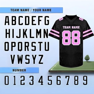 Maillot de football américain personnalisé de haute qualité, respirant, à manches courtes, personnalisable pour équipe sportive, grande taille XL pour adultes, dos - Product Image 5