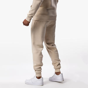 Color sólido 100% algodón gimnasio entrenamiento Fitness hombres chándal conjunto invierno pulóver Sudadera con capucha y pantalones de chándal cuello con capucha - Product Image 5