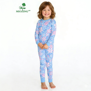 Pijamas de Bambú Suaves y Elásticos para Bebés Niñas, Conjuntos de Pijamas de Manga Larga, Ropa de Dormir Personalizada para Bebés, MOQ Bajo - Product Image 1