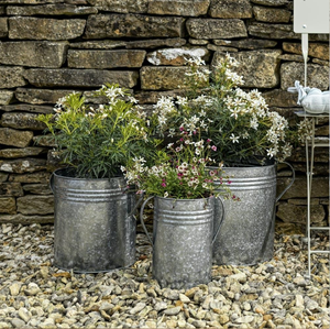 Pots de fleurs galvanisés résistants aux intempéries pour balcon et décoration de jardin - Product Image 1