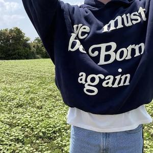 Puff Printing Hoodie Set Logo Man Plain Pullover Cotton <b>String</b> Oversized Hoodies Custom Heavyweight Blank Hoody - Product Image 4