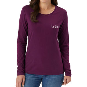 Women's Premium Quality Full Sleeve <b>TShirt</b> OEM Custom Brand Logo Printed Quick Dry Tee Direct From Bangladeshi Supplier - Product Image 4