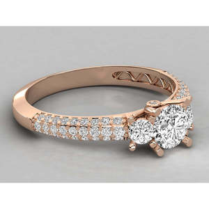 Ladies Brilliant Ring with 18K Gold and Lab-Grown Diamond - Product Image 1