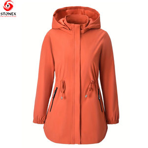 Chaqueta Larga Cortavientos de Invierno para Mujer, Talla Grande, con Logotipo Personalizado, Precio de Fábrica al por Mayor, Nueva Moda, Manga Larga, Impermeable - Product Image 1