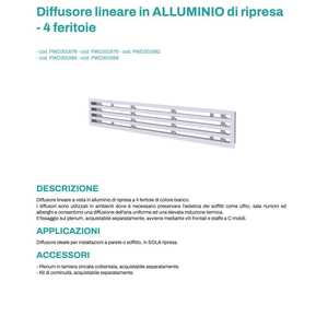 Difusor Lineal de Aluminio de 4 Ranuras Tecnosystemi para Ventiladores de Pared - Product Image 2