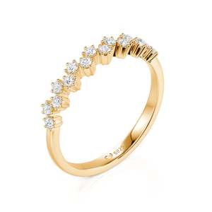 Jeulia Moissanite Round Cut <b>Sterling</b> <b>Silver</b> Women's <b>Band</b> <b>Ring</b> - Product Image 2
