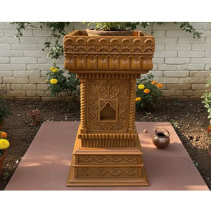 Handcrafted Teak Wooden Tulsi Stand for Hindu Homes Tulsi Stand For Pooja <b>Decorative</b> Tulsi Platform Indoor & Outdoor <b>UK</b> Factory - Product Image 1