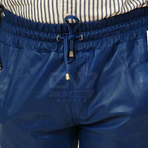 Pantalones cortos de cuero para hombres de estilo popular Venta al por mayor Pantalones cortos de cuero de moda para hombres - Product Image 4