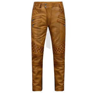 กางเกงหนังผู้ชายคุณภาพสูงขายส่ง รับทำโลโก้ ระบายอากาศได้ดี แห้งเร็ว น้ำหนักเบา ดีไซน์ลำลอง ทรงตรง เป็นมิตรกับสิ่งแวดล้อม - Product Image 1