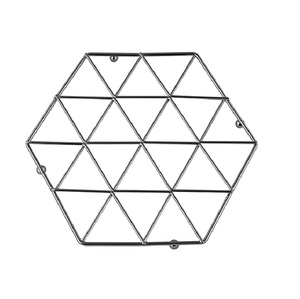 Hexagon Shaped With Wholesale Prices Silver Finished Iron <b>Trivet</b> Pot Holder Surface Protect plate For Kitchen Accessories - Product Image 1