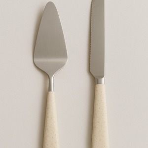 Shine Full metal espejado pulido pastel cuchillo y servidor Conjunto elegante de acero inoxidable postre dúo para bodas Celebración de lujo - Product Image 6
