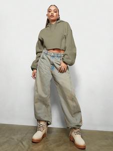 เสื้อฮู้ดดี้โอเวอร์ไซส์แบบยูนิเซ็กซ์ แฟชั่นสตรีท ชุดออกกำลังกาย เสื้อสเวตเชิ้ตลำลอง ผู้ชาย ผู้หญิง ทรงหลวม - Product Image 6