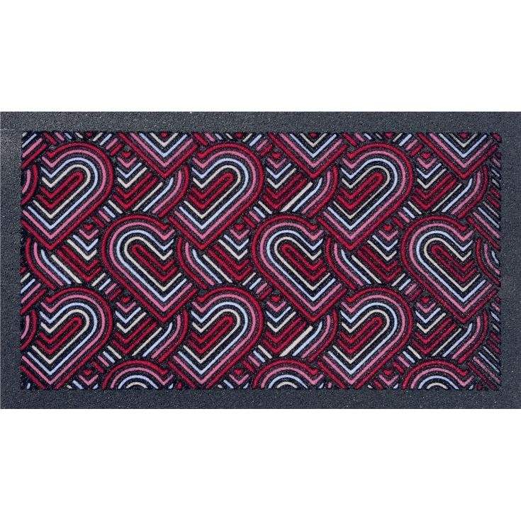 Recycled rubber and flocked design