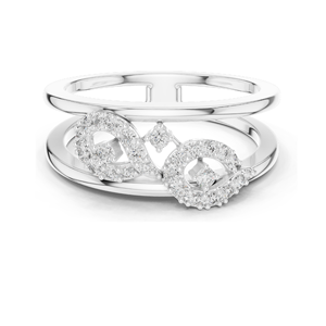 0.234 CT Lab Diamond <b>Infinity</b> Ring for Women VVS-VS EF Clarity 18KT, 14KT, 10KT Gold & 925 Silver <b>Rose</b>, Yellow, White - Product Image 2