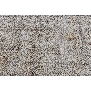 Alfombra turca Vintage Beige Marrón 5,7X8,9 FT Tejido plano de lana con patrón de retazos para decoraciones de sala de estar - Product Image 5