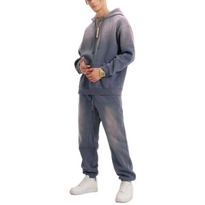 Conjunto Deportivo Unisex Personalizado, Pantalones Deportivos Apilados, Ropa Deportiva Urbana, Sudadera con Capucha Lavada al Ácido, Conjunto Deportivo para Hombre, Chándal 2026 - Product Image 2