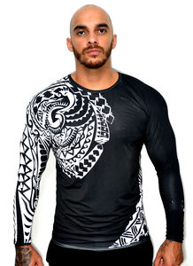 Camisa negra de compresión Rash Guard de fabricante de Pakistán con mangas largas elástica para boxeo y artes marciales - Product Image 3