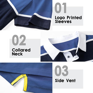 Qualité 220 grammes Polyester/coton uni teint polo pour hommes léger respirant grande taille solide Logo motif sonnerie T-Shirt - Product Image 3