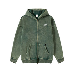 Sweat à capuche décontracté pour homme, en coton 100 % doublé polaire, respirant, pour usage extérieur, lavage à la pierre, style tendance, pour l'hiver - Product Image 1