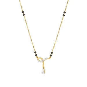 Collar Mangalsutra Eternal Twist con Diamantes - Joyería Coleccionable Cultural - Product Image 2