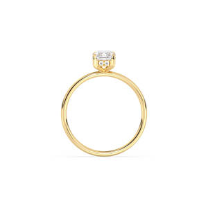 REYES diseño clásico HPHT CVD Lab Grown Diamond Hidden Halo anillo en oro sólido de 14K IGI certificado regalo de boda joyería fina - Product Image 5