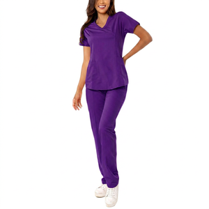 Knitted Customized Work Wear Hospital Uniform Sets Private Label Comfortable <b>Plus</b> <b>Size</b> Nurse Jogger <b>Scrubs</b> Uniforms Stretch - Product Image 3