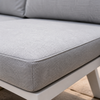 Aluminium Outdoor-Sofa-Set 4-teilig Doppelsofa 2 Sessel mit Tisch für Garten und Terrasse