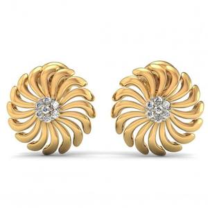 Hermoso pendiente Floral Diamond Stud's 14K 18K con IGI Vs + VVS Lab Grown Colección de bodas y aniversarios hechos a mano-DS0570 - Product Image 1