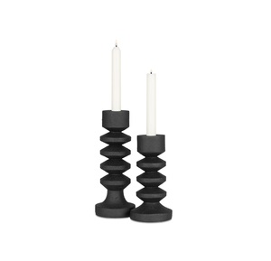 <b>Black</b> Finished Wooden Candle Holder Handmade Shape Hot Selling Christmas Tabletop Decor Unique Design - Product Image 1