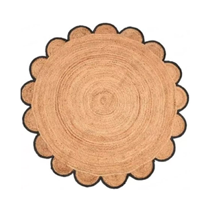 พรมและพรมหญ้าทะเลลายดอกไม้ธรรมชาติทำมือเป็นมิตรกับสิ่งแวดล้อม - Product Image 1