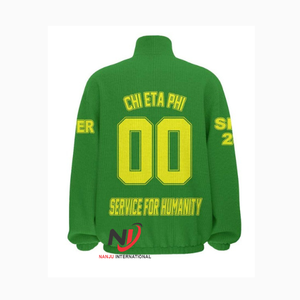 Blouson aviateur Letterman de baseball 100% polyester Broderie personnalisée Grec Fraternité Lettre Sororité Applique logo Satin Veste - Product Image 3