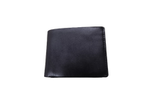 Dompet lipat kulit asli pria, kualitas tinggi kulit hitam asli dompet minimalis desain Bohemian bordir pemblokiran RFID poliester terbuka