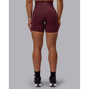 กางเกงขาสั้นเบนด์อัลตร้าไฮไรส์ 6 นิ้ว-ผ้าฝ้ายผสมสีเชอร์รี่เข้ม - Product Image 3