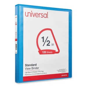 Universel 11 pouces. X 8,5 pouces 0,5 pouces Porte-documents bleu clair à 3 anneaux inclinés avec anneau en D, capacité [indiquer la capacité], catégorie de produit : Plateaux de classement - Product Image 1