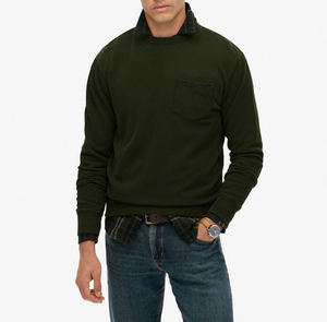 Suéter de algodón ecológico de ajuste regular de gran tamaño lavado con ácido bordado de alta calidad ODM al por mayor sudadera de hombre en blanco - Product Image 3