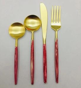 Prix de gros du fabricant Ensemble de couverts en acier inoxydable 18/8 Vaisselle Cuillère et fourchette dorées et couteau à fourchette pour restaurant - Product Image 4