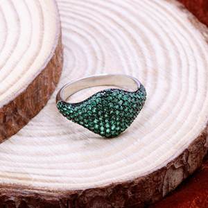 Anillo Vintage de Plata de Ley 925 hecho a mano para mujer, circonita cúbica verde de diseñador para bodas, joyería al por mayor - Product Image 2