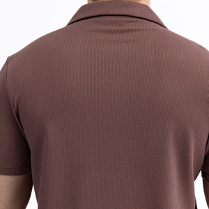 Customizable 100% Breathable Anti-Shrink Eco-Friendly Printed <b>Men's</b> Summer Casual <b>Brown</b> Thermal Jacquard Cotton Poplin Shirt - Product Image 5