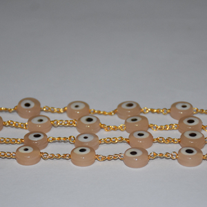 Hermosa Cadena de Rosario con Cuentas de Ópalo Rosa de 4mm, Envuelta en Alambre Chapado en Oro, Hecha a Mano, para la Creación de Joyería - Product Image 2